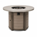 Table de jardin avec foyer intégré en métal et composite brun béton