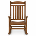 Chaise à bascule en bois d'acacia huilé marron