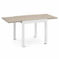 Table rectangulaire extensible en métal blanc et bois composite