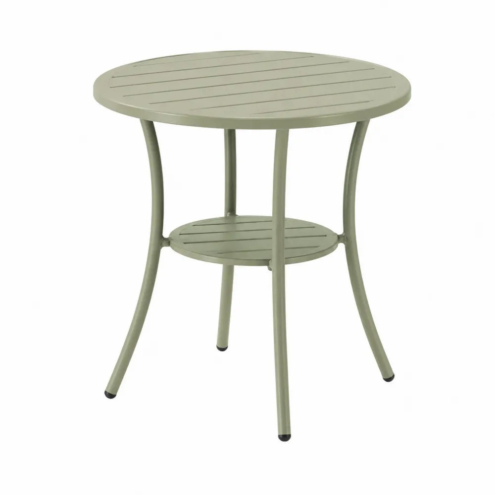 Table ronde en métal vert 75 cm
