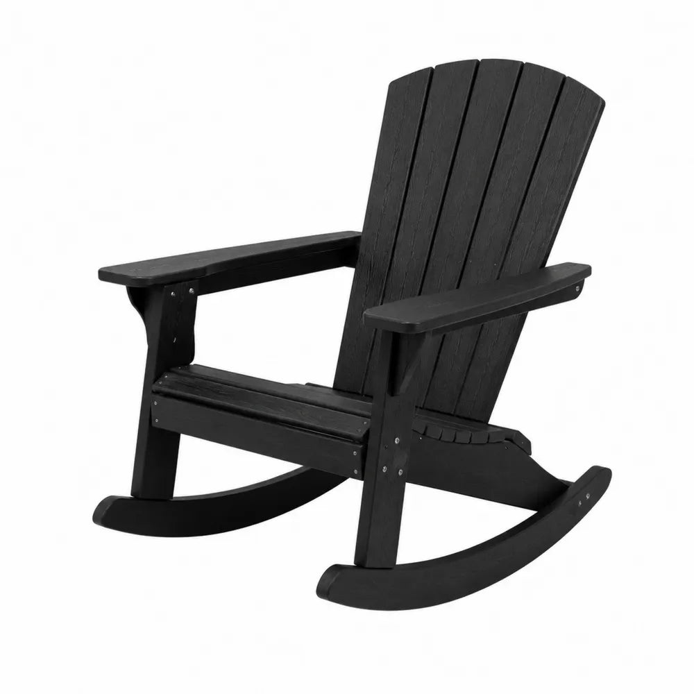Chaise à bascule extérieure en bois noir